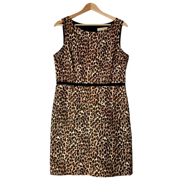 Loft Women’s sleeveless sheath style animal print dress - Sz 10P - Picture 6 of 15